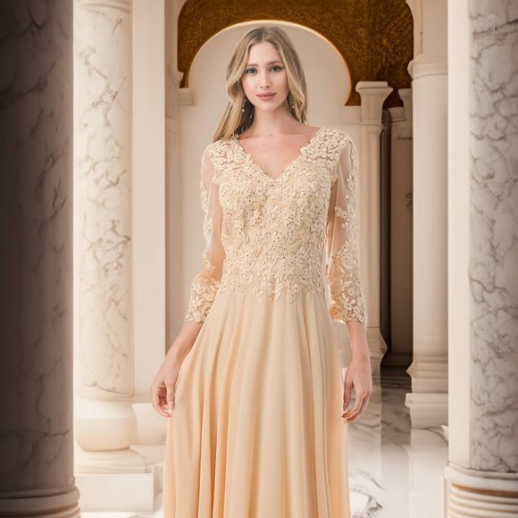 CLEARANCE - Aspeed L2061 A-line Long Formal Dress Halter Open-Back (Size XXS)
